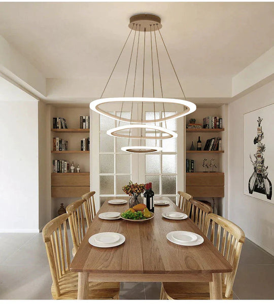 Black&amp;White Modern Led Pendant Light For Living Room Bedroom Dining Lustre Acrylic Cricles Led