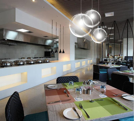 Transparent Glass Ball Lamp Restaurant Bar Modern Minimalist Single Head Personality Creative