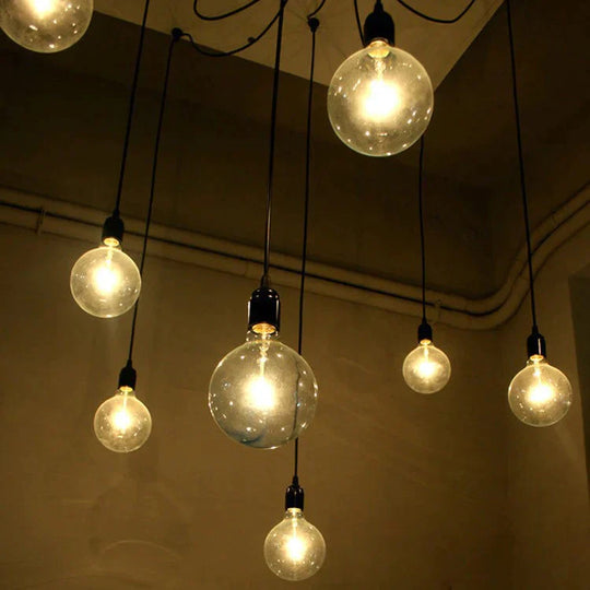 Mordern Nordic Retro Edison Bulb Light Chandelier Vintage Loft Antique Adjustable Diy Art Spider
