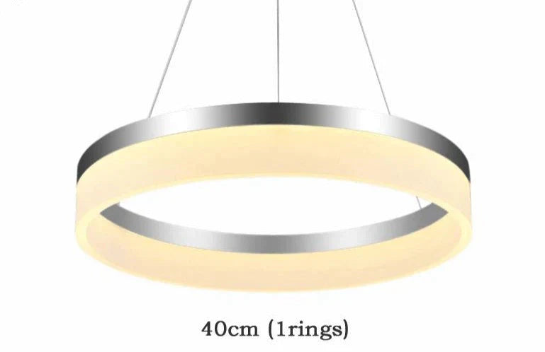 40 60 80Cm 3 Rings Modern Led Pendant Light For Living Room Bedroom Luminaire Acrylic Hanging Lamp