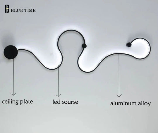 Simple Modern Led Ceiling Light Black&amp;White Body Lustres Led Lamp Living Room Bedroom Beside Room