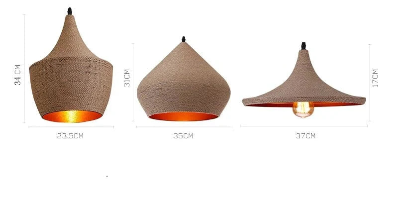 Nordic Modern Pendant Lights Kitchen Lamp Vintage Loft Ceiling Island Hanglamp Dining Room Rope