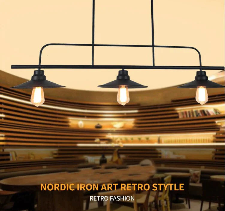 Nordic Retro Industrial Style Wrought Iron Chandelier American E27 Lamp Bar Restaurant Cafe