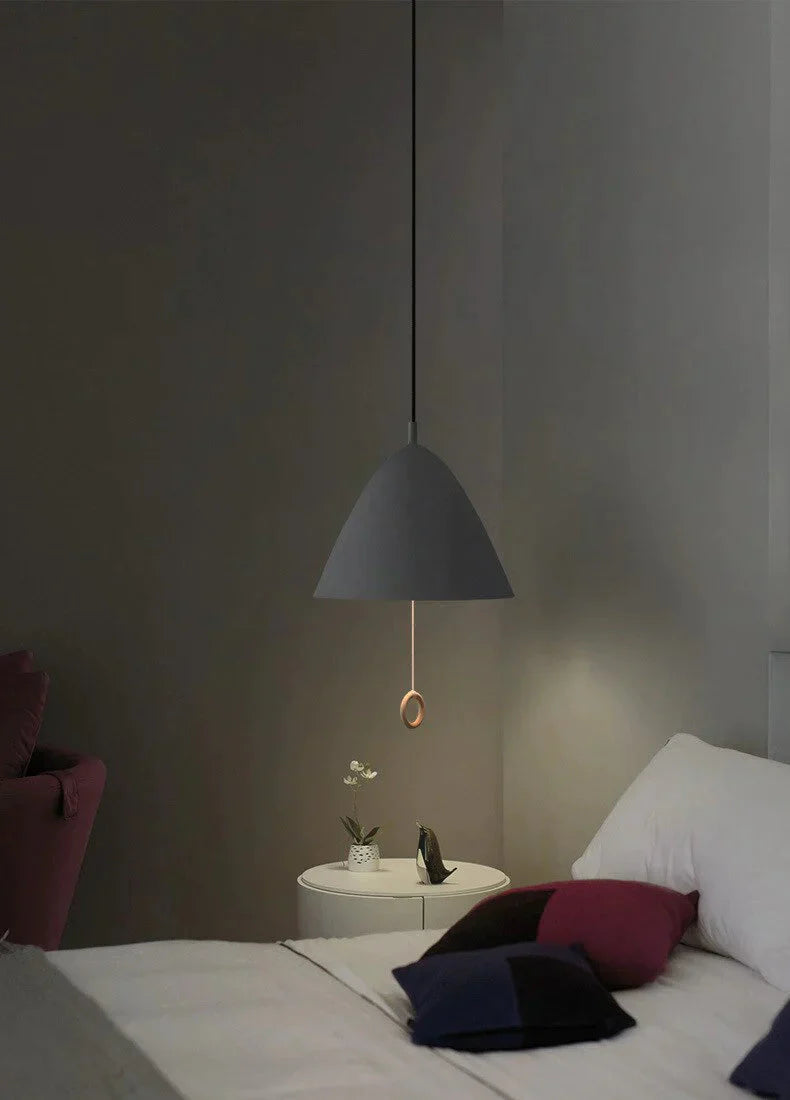 Colorful Bedside Pendant Light Pull Control Kitchen Lighting Fixture Hanging Lamp Modern Nordic