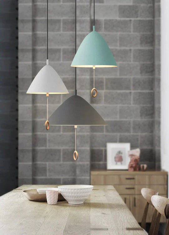 Colorful Bedside Pendant Light Pull Control Kitchen Lighting Fixture Hanging Lamp Modern Nordic