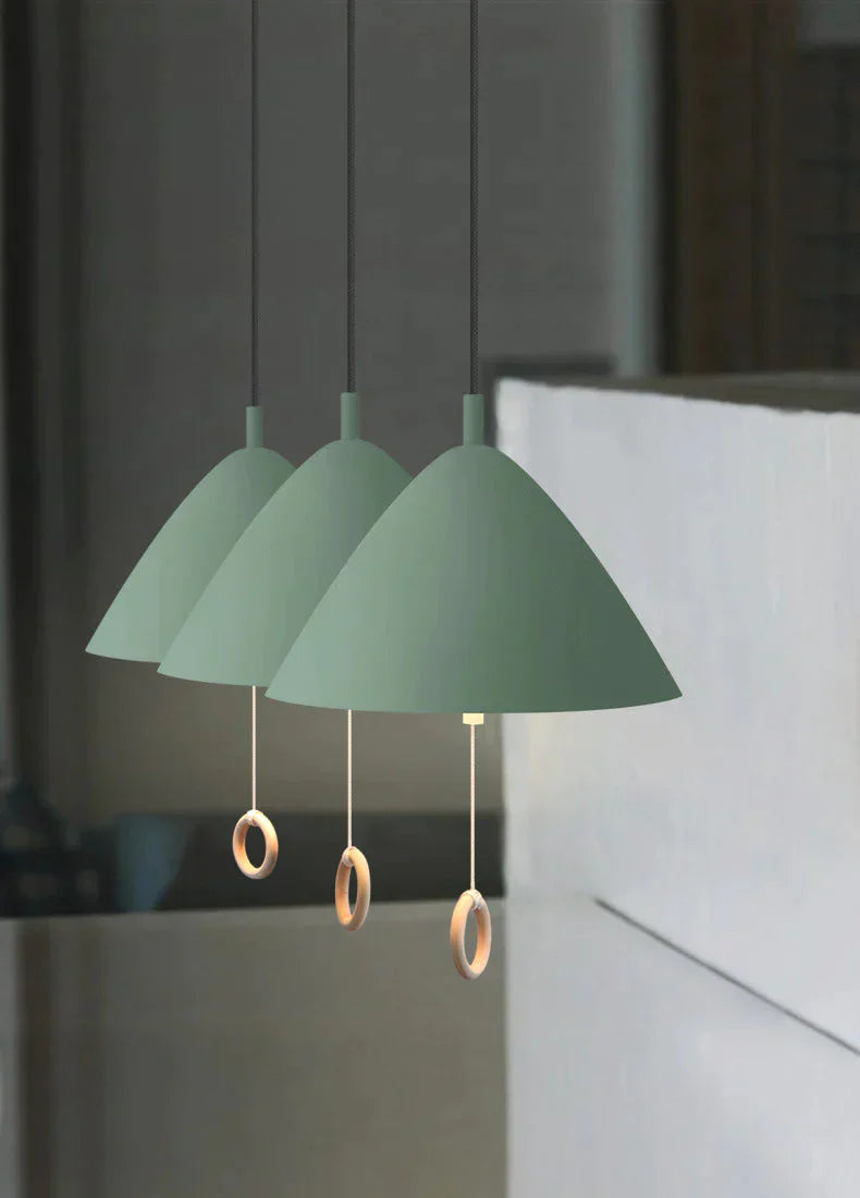 Colorful Bedside Pendant Light Pull Control Kitchen Lighting Fixture Hanging Lamp Modern Nordic