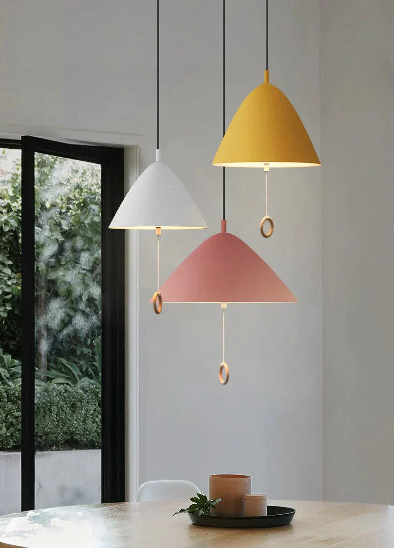 Colorful Bedside Pendant Light Pull Control Kitchen Lighting Fixture Hanging Lamp Modern Nordic
