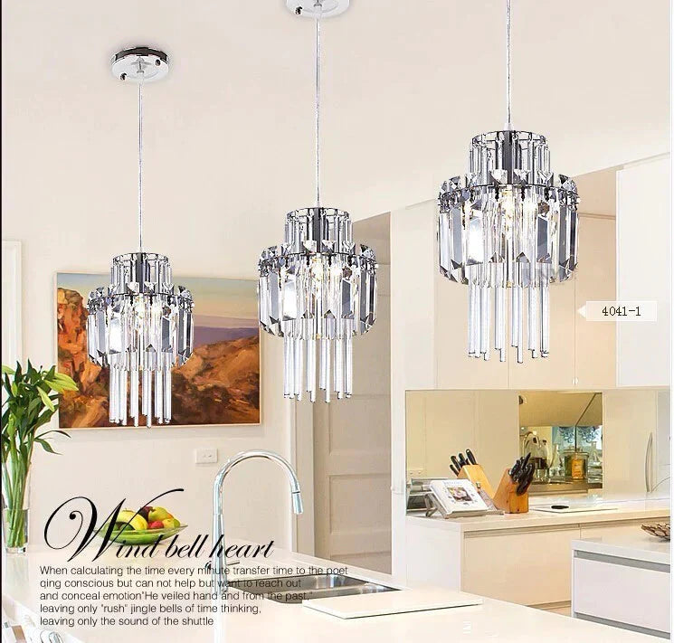 Creative Crystal Led Chandelier Pendant Lamp E14 Industrial Lustre Lamps For Kitchen Decorative