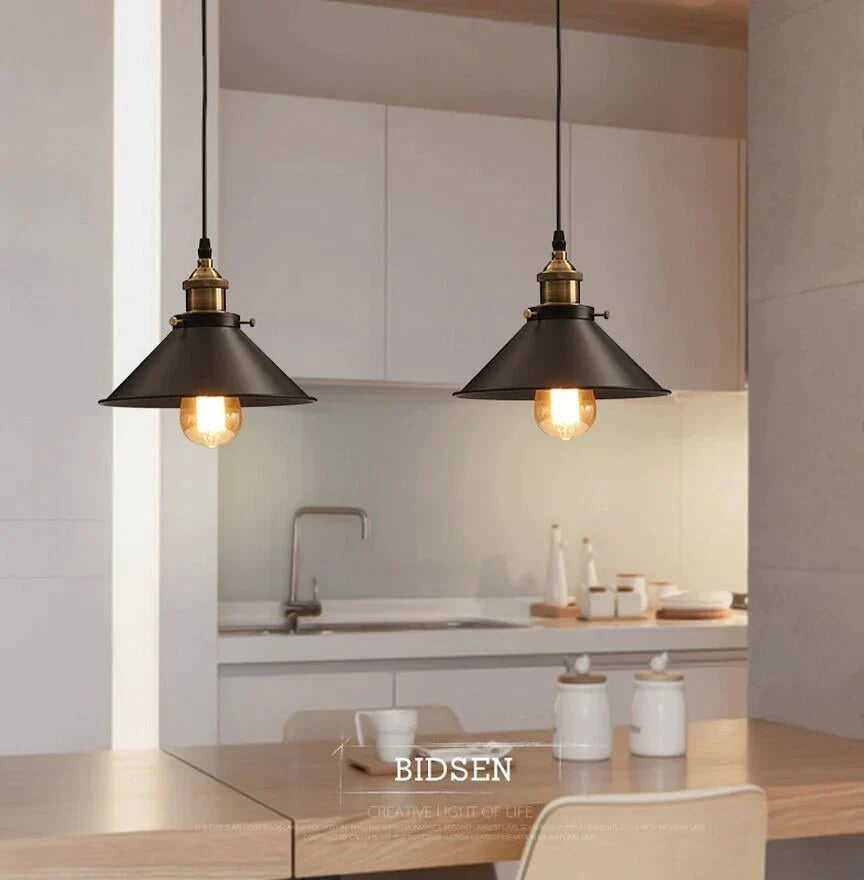 Vintage Pendant Light Industrial Retro Lamp E27 Holder Metal Lustres Loft Hanging Lampshades Dining
