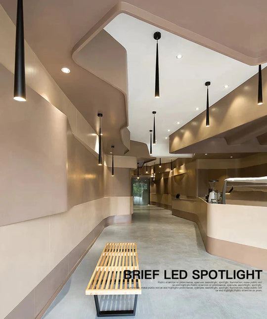 Dimmable Cob Cone Led Modern Pendant Light Aluminum&amp;Metal Home7W /12W Hang Lamp Dining/Living Room
