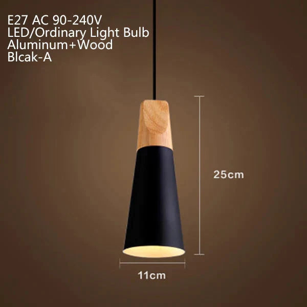 Nordic Modern Macaron Combination Wooden Pendant Lamp Loft Restaurant Cafe Decoration Light Bedroom