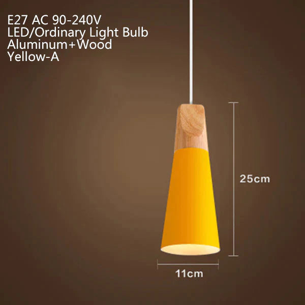 Nordic Modern Macaron Combination Wooden Pendant Lamp Loft Restaurant Cafe Decoration Light Bedroom