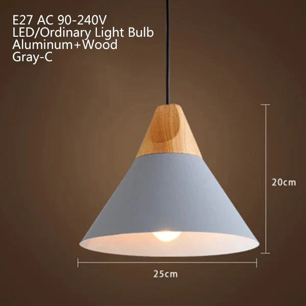 Nordic Modern Macaron Combination Wooden Pendant Lamp Loft Restaurant Cafe Decoration Light Bedroom