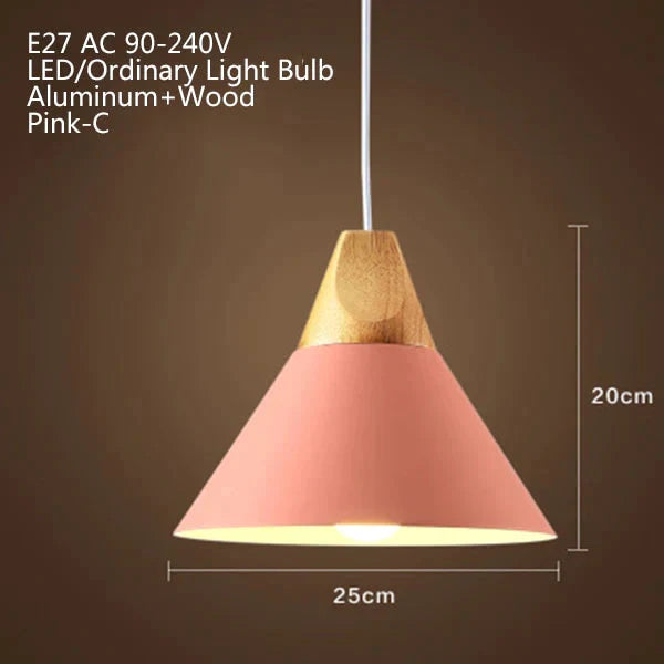 Nordic Modern Macaron Combination Wooden Pendant Lamp Loft Restaurant Cafe Decoration Light Bedroom
