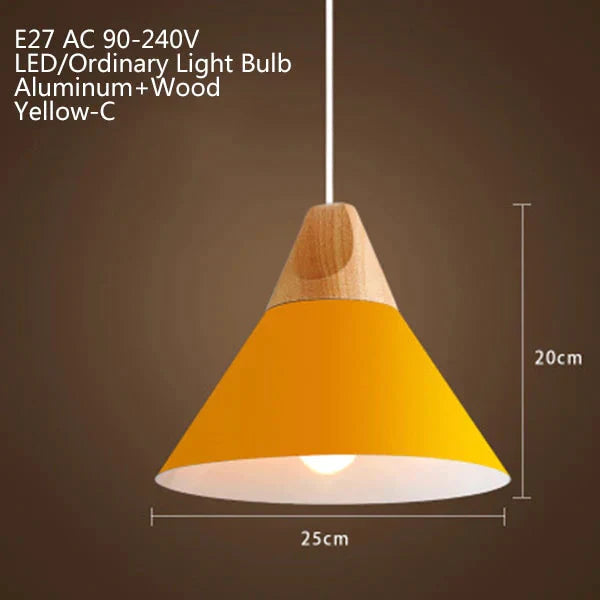 Nordic Modern Macaron Combination Wooden Pendant Lamp Loft Restaurant Cafe Decoration Light Bedroom