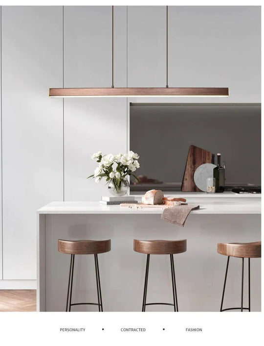 Modern Led Dining Room Chandelier Lighting Nordic Restaurant Long Hanging Lights Office Fixtures