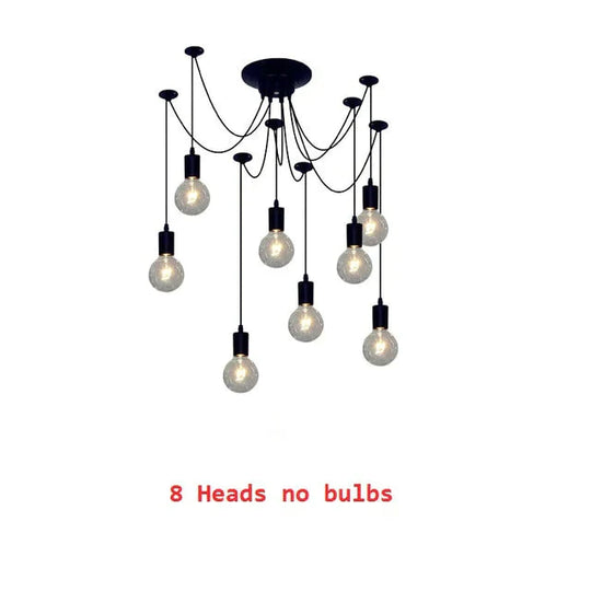 Chandelier Diy Art Spider Ceiling Lamp Fixture Light Hanging Mordern Nordic Retro Edison Bulb