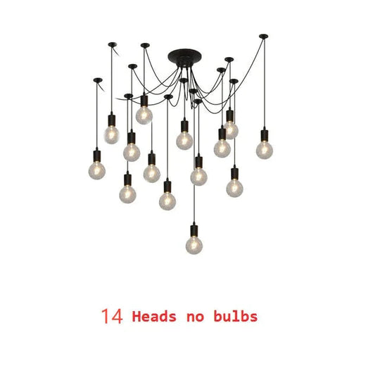 Chandelier Diy Art Spider Ceiling Lamp Fixture Light Hanging Mordern Nordic Retro Edison Bulb