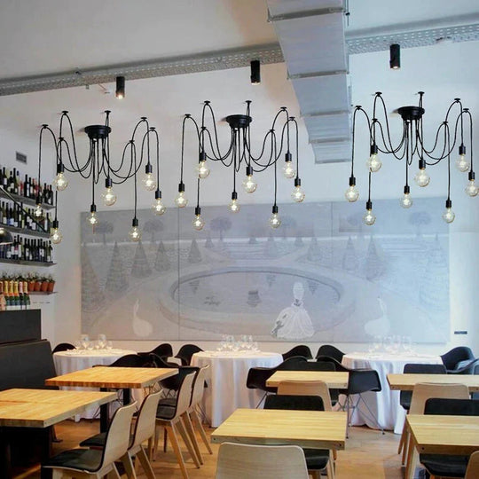Chandelier Diy Art Spider Ceiling Lamp Fixture Light Hanging Mordern Nordic Retro Edison Bulb