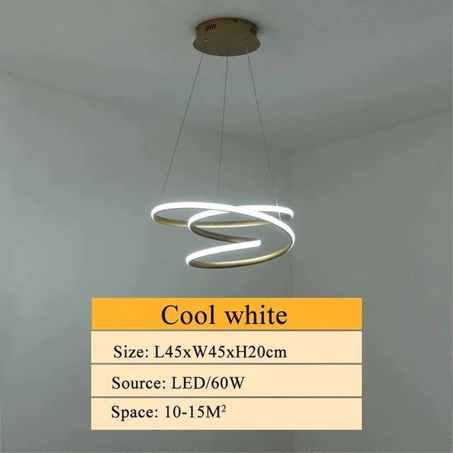 Creative Led Pendant Lights Dinning Room Modern Hanging Lamps Living Restaurant Bar Aluminum
