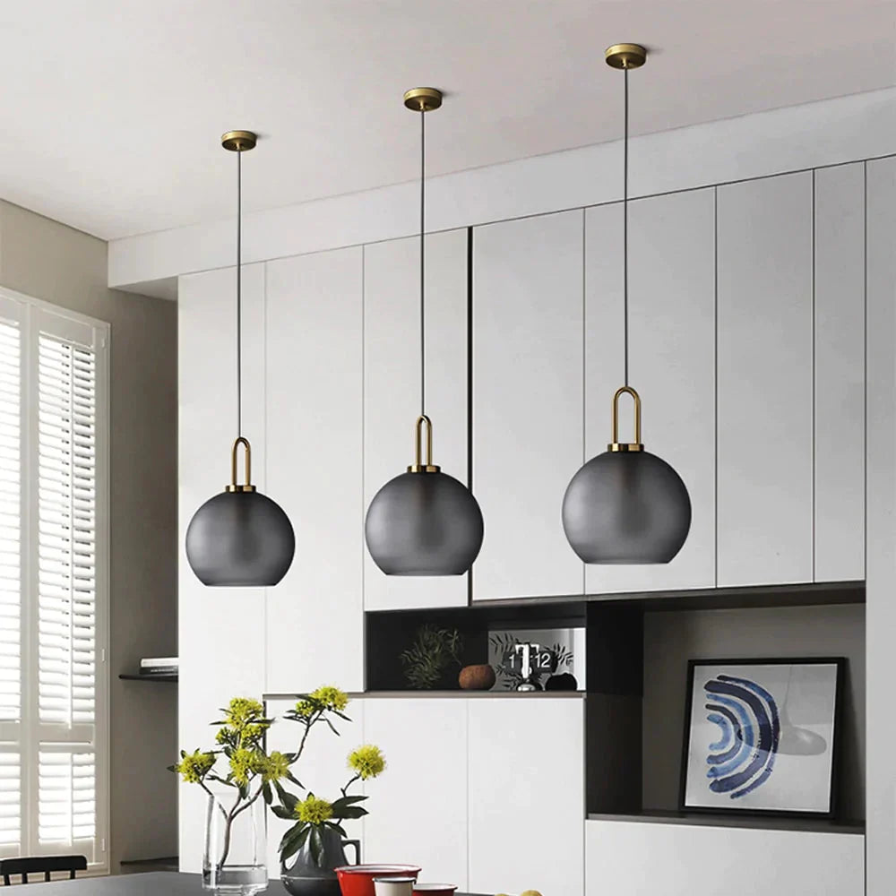 Postmodern Ins Pendant Lights Luxury Restaurant Lamps Nordic Bar Bedroom Bedside Glass Ball Single