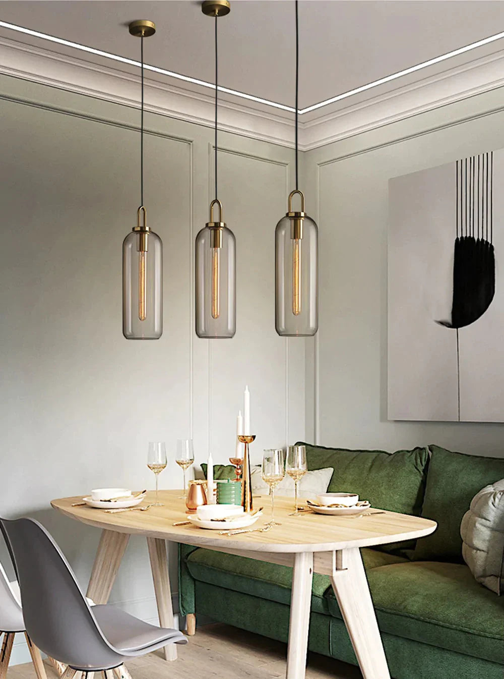 Postmodern Ins Pendant Lights Luxury Restaurant Lamps Nordic Bar Bedroom Bedside Glass Ball Single