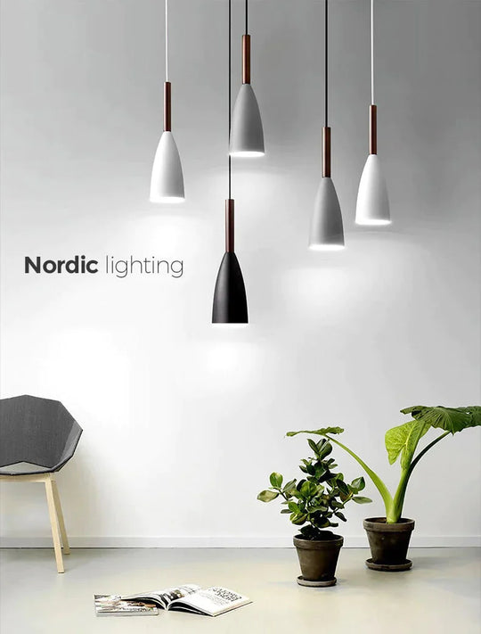 Wood Pendant Lights E27 Led Modern Hanglamp Nordic Lamp Living Room Restaurants Kitchen Dining Bar