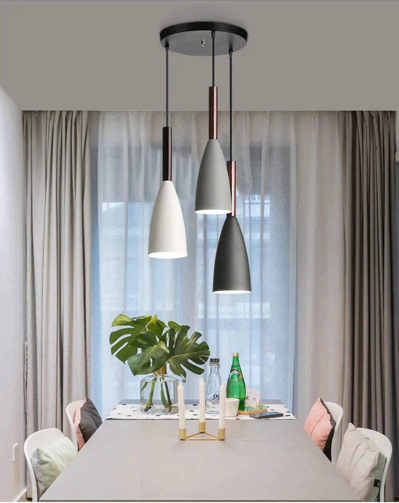 Wood Pendant Lights E27 Led Modern Hanglamp Nordic Lamp Living Room Restaurants Kitchen Dining Bar