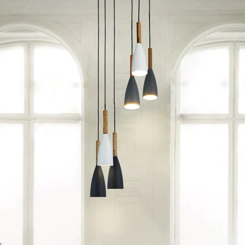 Wood Pendant Lights E27 Led Modern Hanglamp Nordic Lamp Living Room Restaurants Kitchen Dining Bar