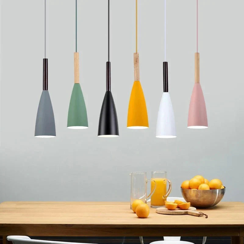 Wood Pendant Lights E27 Led Modern Hanglamp Nordic Lamp Living Room Restaurants Kitchen Dining Bar