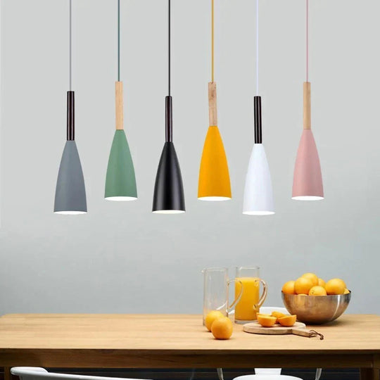 Wood Pendant Lights E27 Led Modern Hanglamp Nordic Lamp Living Room Restaurants Kitchen Dining Bar