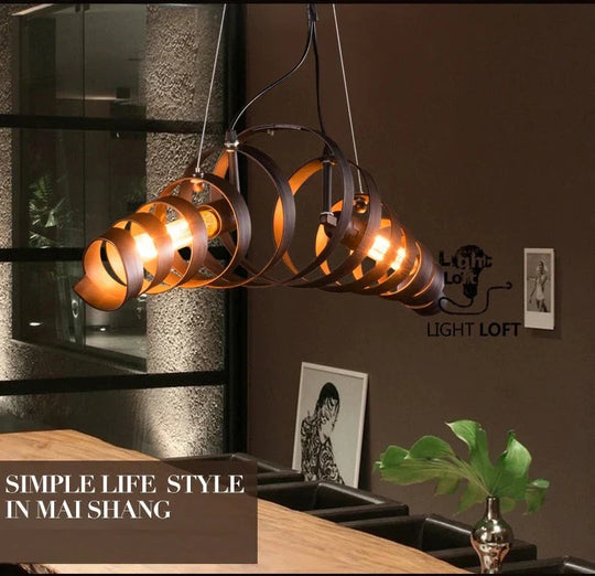 Rocco - Retro Vintage Spiral Spring Industrial Hanging Pendant Light