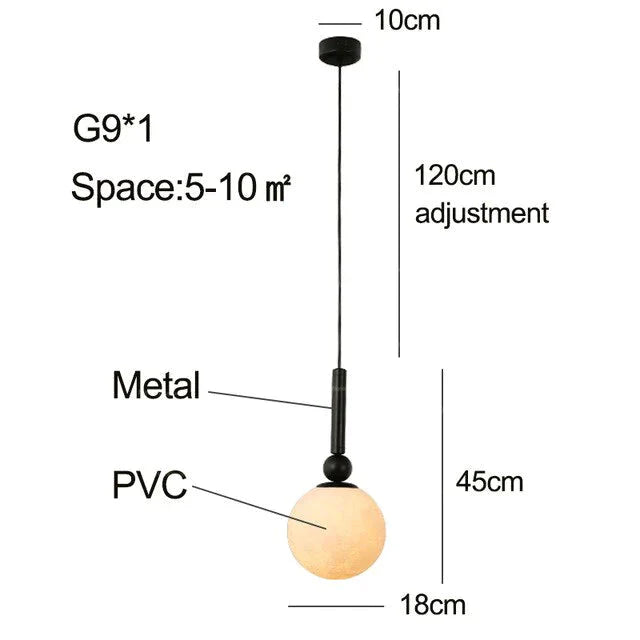 Pendant Lights 3D Lunar Lampshade Lamp Fixtures Luminaria Living Room Bar Bedroom Postmodern