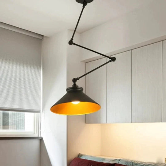 Nordic Diy Personality Pendant Lights Folding Iron Lamp Hanging Bedroom Study Bar Restaurant