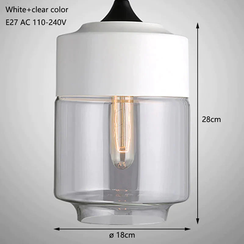 Nordic Modern Loft Hanging Glass Pendant Lamp Fixtures E27 E26 Led Lights For Kitchen Restaurant