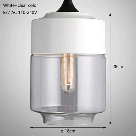 Nordic Modern Loft Hanging Glass Pendant Lamp Fixtures E27 E26 Led Lights For Kitchen Restaurant