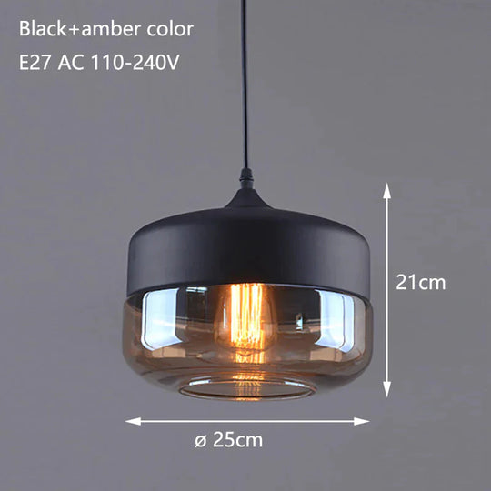 Nordic Modern Loft Hanging Glass Pendant Lamp Fixtures E27 E26 Led Lights For Kitchen Restaurant