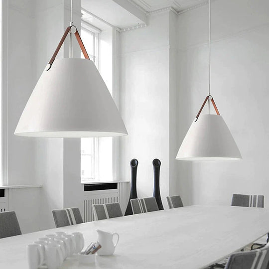 Nordic Simple Black White Pendant Light E27 Led Modern Hanging Lamp For Bedroom Living Room Hotel