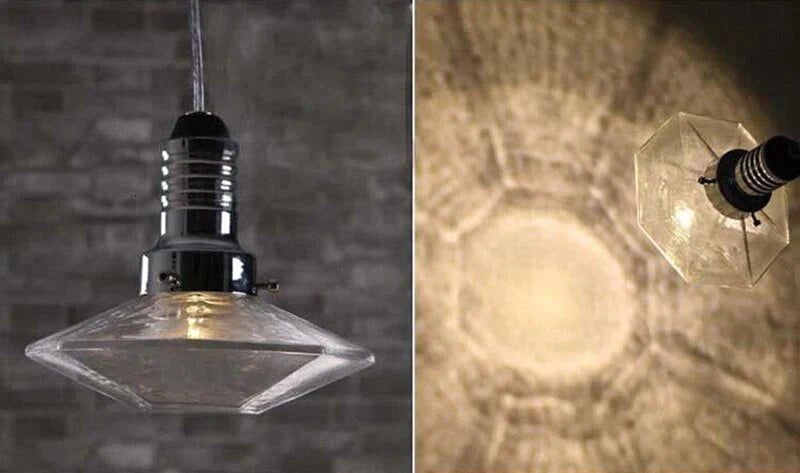 Loft Modern Art Deco Hanging Clear Glass Crystal Lamp Shade Staircase Pendant Led Gu10 Lights