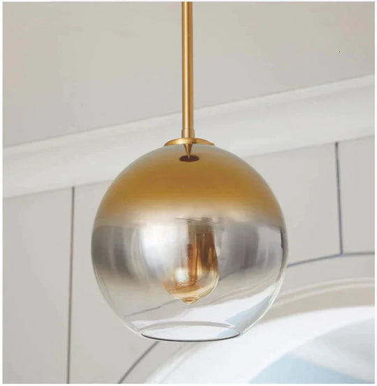 1Pc Modern E27 Led Nordic Pendant - Gradient Glass Globe Ball Home &amp; Shop