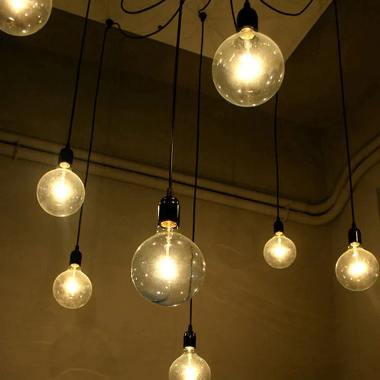 Modern Big Spider Industrial Black Vintage Pendant Lamp Loft Led 14 Heads E27 Hanging Lights For