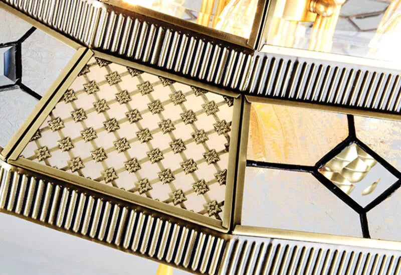 Europe Palace Baroque Style Big Vintage Copper Pendant Lights Hanging Lamp Loft Led E14 E27 For