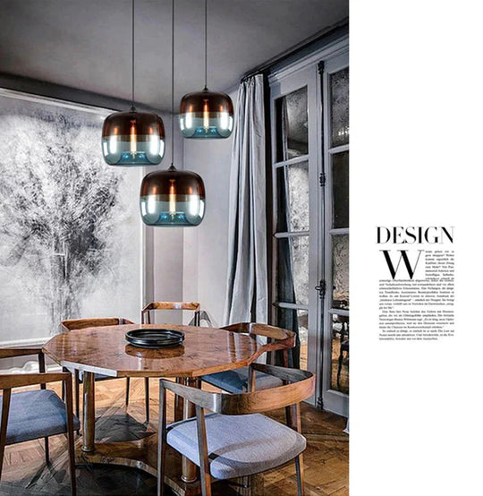 Modern Nordic Art Deco Colorful Hanging Glass Pendant Lamp Lights Fixtures E27 Led For Kitchen