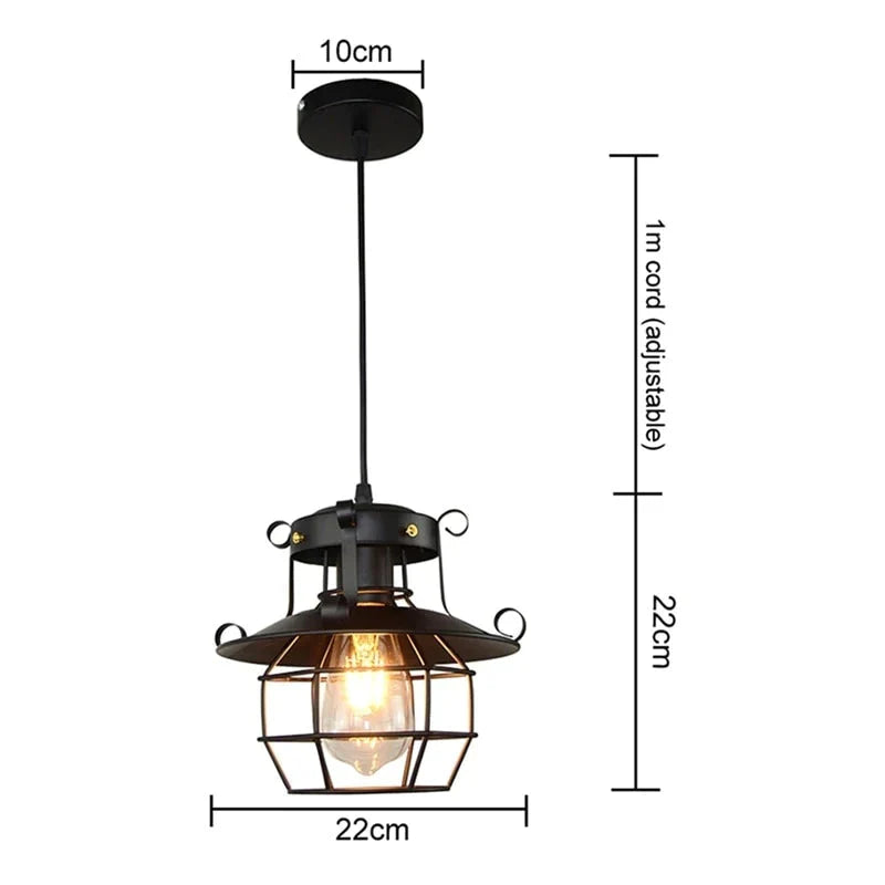 Retro Vintage Industrial Chandelier Lampshade Antique Ceiling Lamp For Home Cafe(Without Bulb)