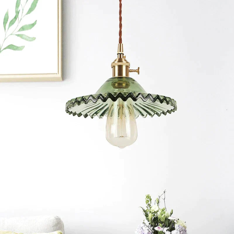 Europe Retro Novelty Glass&amp;Iron Pendant Light Led E27 With 5 Colors For Bedroom/Living