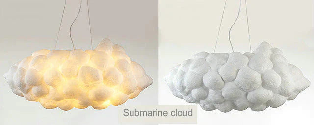 Creative White Cloud Pendant Lamp Silk Cotton E27 Led Stairwell Lights For Coffee Shop Children
