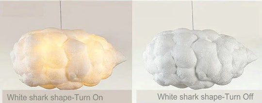 Creative White Cloud Pendant Lamp Silk Cotton E27 Led Stairwell Lights For Coffee Shop Children Kids