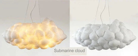 Creative White Cloud Pendant Lamp Silk Cotton E27 Led Stairwell Lights For Coffee Shop Children Kids