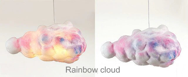 Creative White Cloud Pendant Lamp Silk Cotton E27 Led Stairwell Lights For Coffee Shop Children