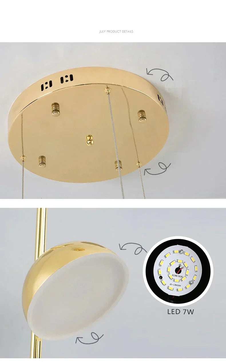 Postmodern Creative Pendant Lamp Bedside Chandelier Dining Room Living Hanging Light Led Suspension